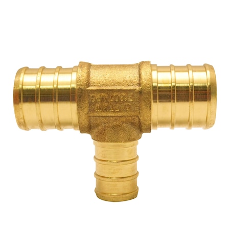 Apollo 3/4 in. x 3/4 in. x 1/2 in. Brass PEX Barb Reducing Tee APXT343412